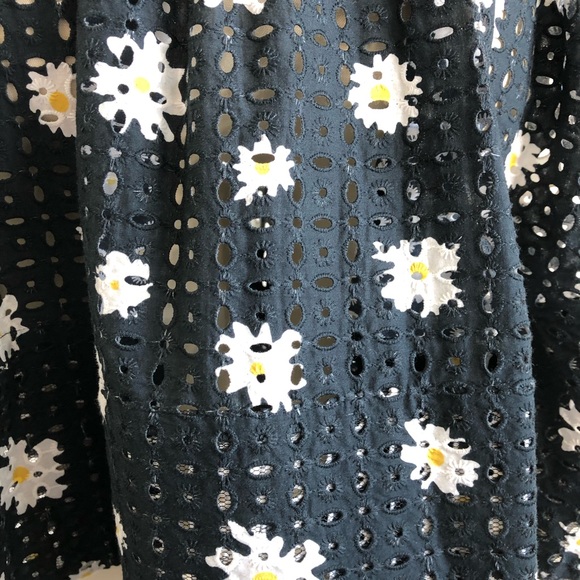 Maje Black Rayom Daisy Print Eyelet Dress Long Sle - Picture 11 of 12